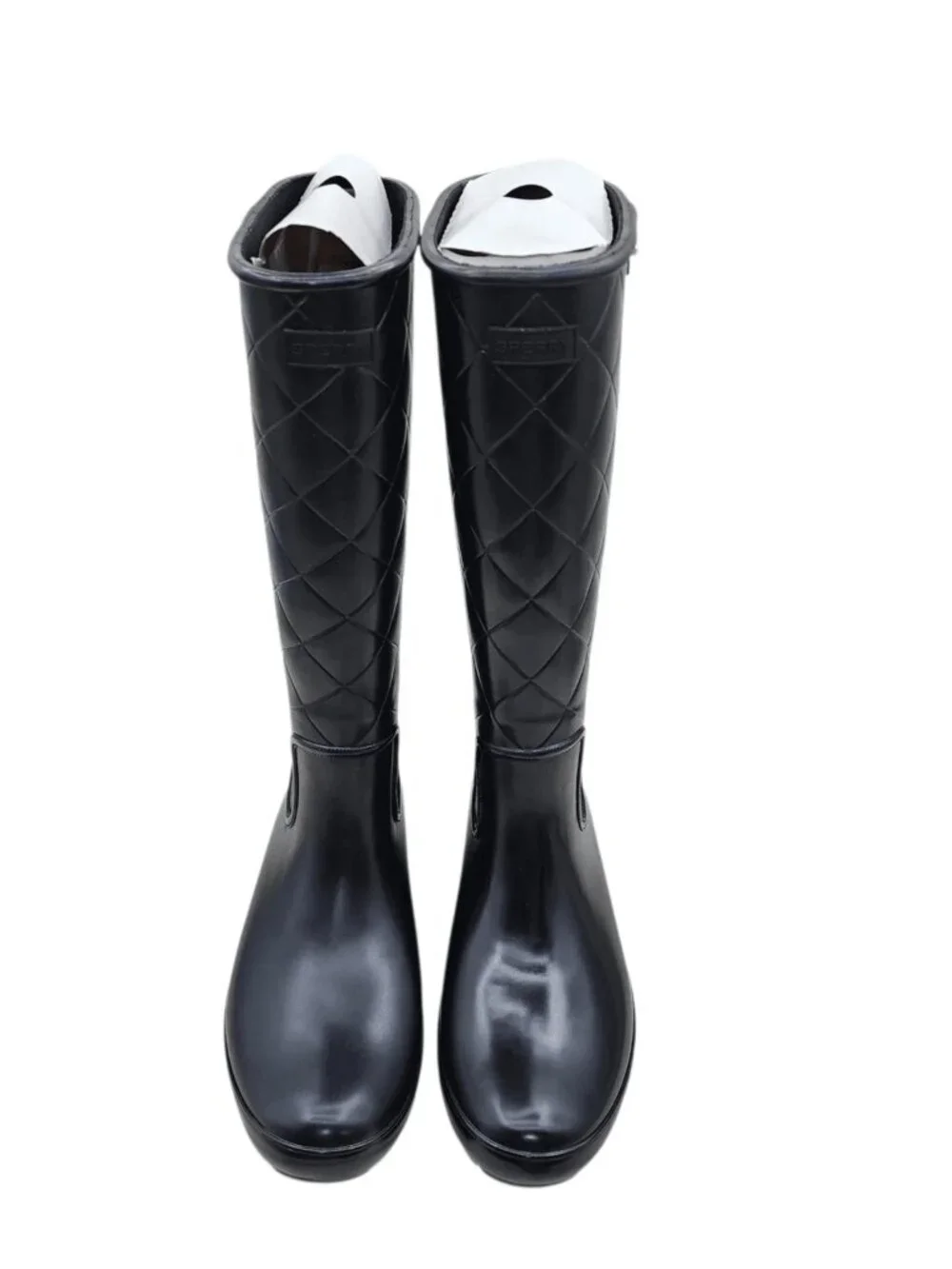 Sperry Women’s Drizzle Flat Heel Knee High Rain Boots Black Waterproof Rubber 7